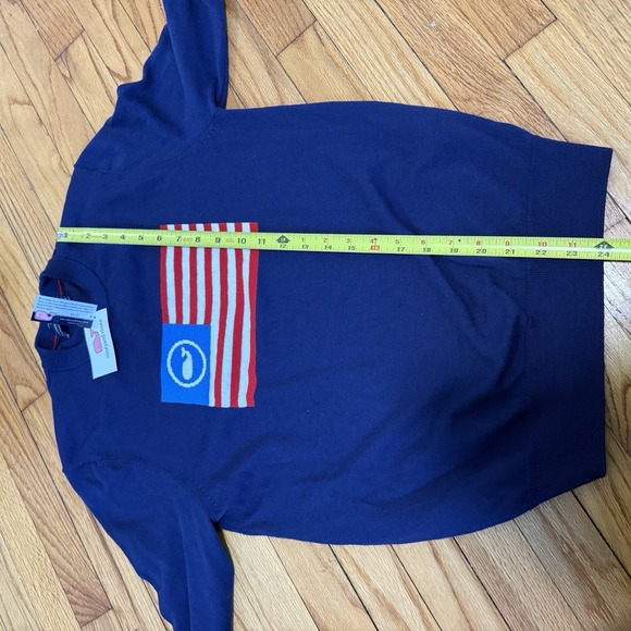 Vineyard‎ Vines NWT American Flag Intarsia Sweater in Deep Bay Blue Size XS - Picture 7 of 7